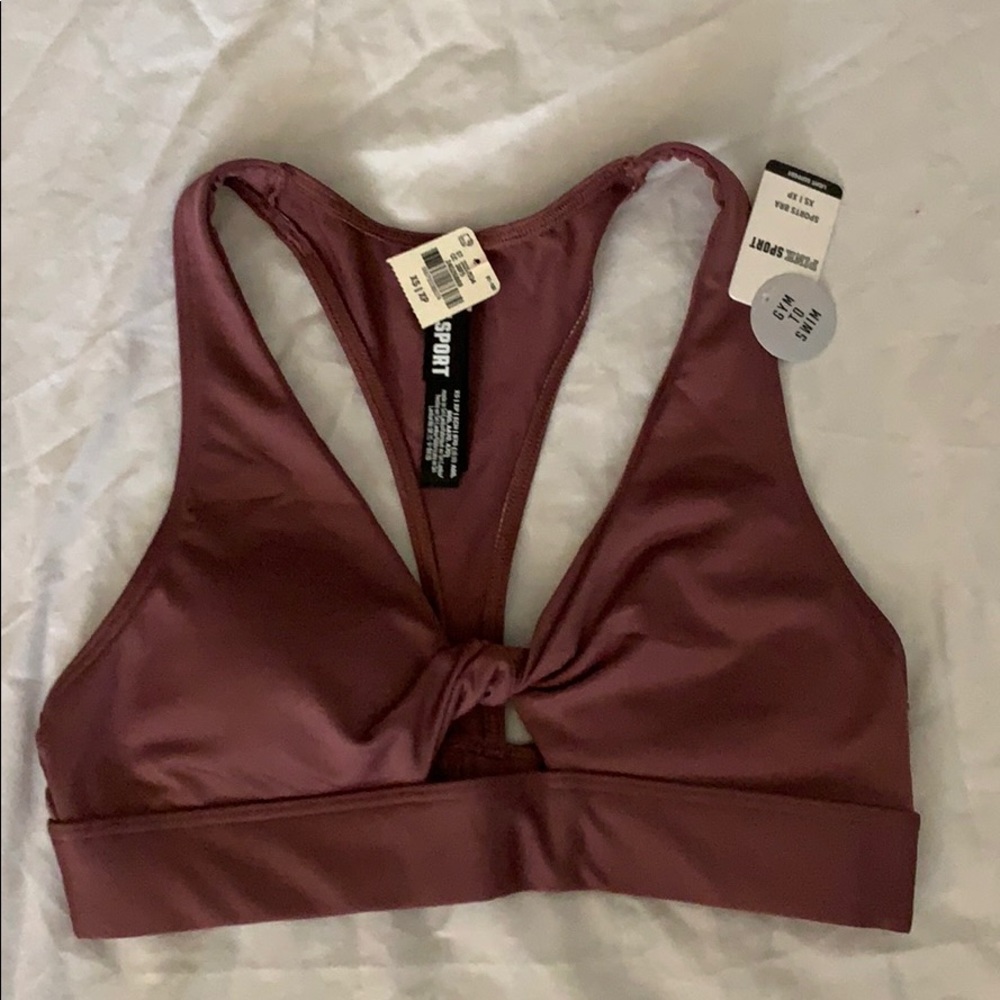 Pink swim to gym bra/top